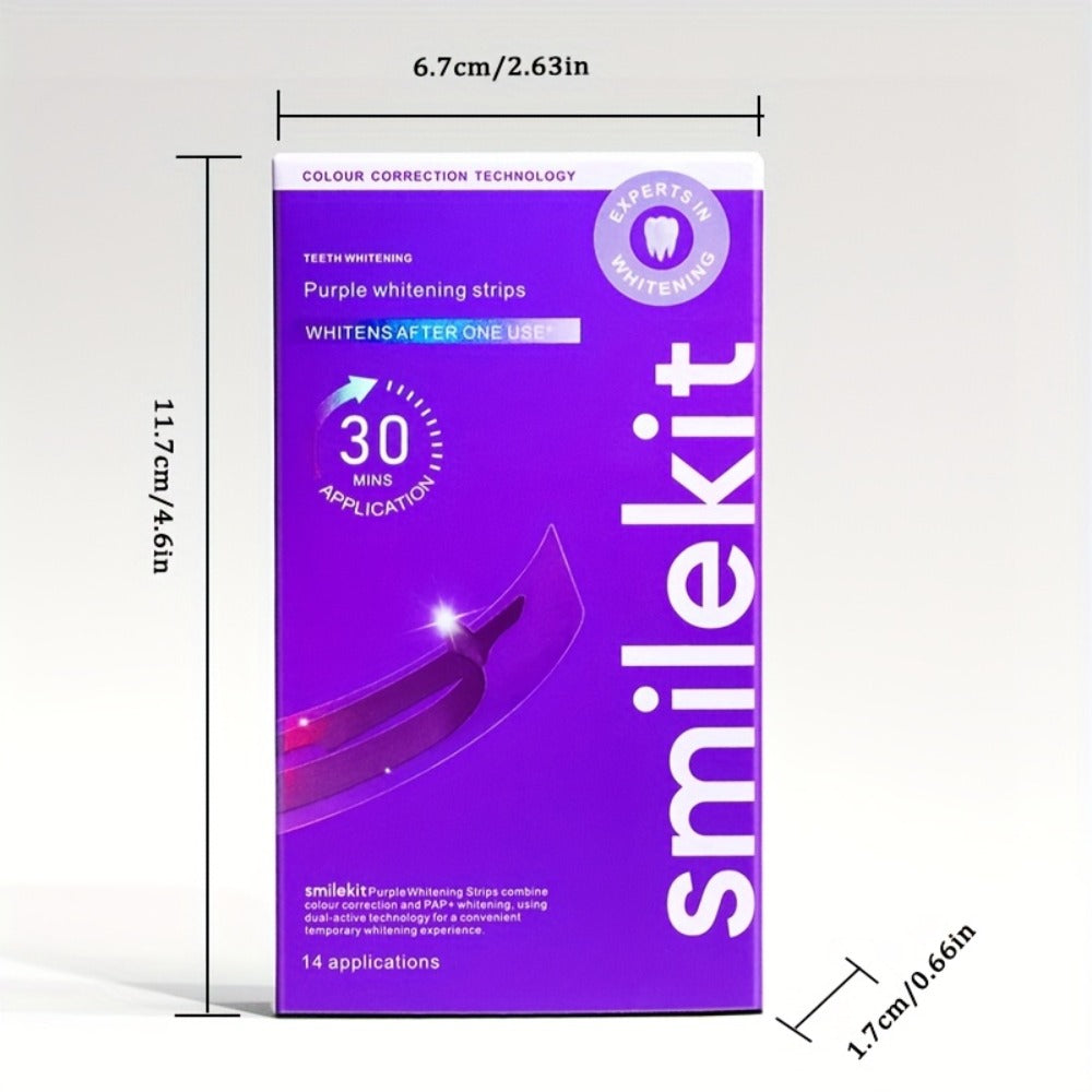 Teeth Whitening Strips 28 Pairs Purple Color Corrector Peroxide Free Enamel Safe Gentle Whitening Kit — image 5