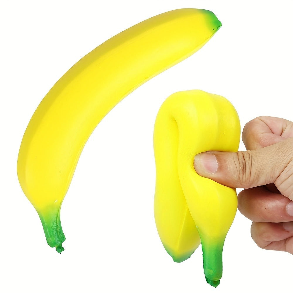 Squishy Food Toy Set 3pcs Slow Rising PU, Pretend Play Simulation Food Butter Banana Strawberry, Sensory Squeeze Stress Toy —