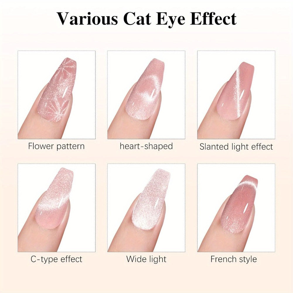 4-in-1 Y-Shaped Cat Eye Nail Magnet Stick Double Head – Heart & Multi-Pattern Magnetic Tool for Cat Eye Gel Polish Nail Art —