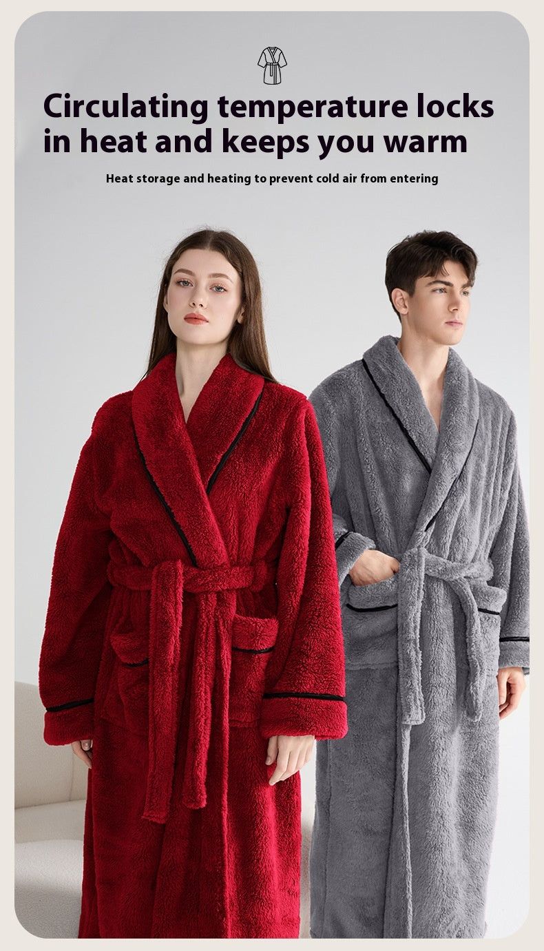 Autumn And Winter Thick Night-robe Couple Style