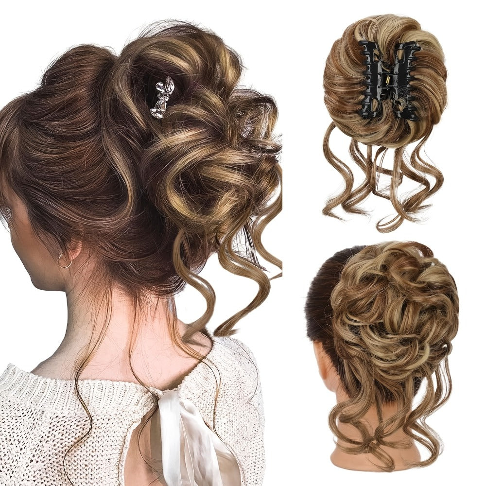 Hair Extensions Curly-Wavy 6-Inch Synthetic Messy Bun with Claw Clip and Seven Color Codes — image 2