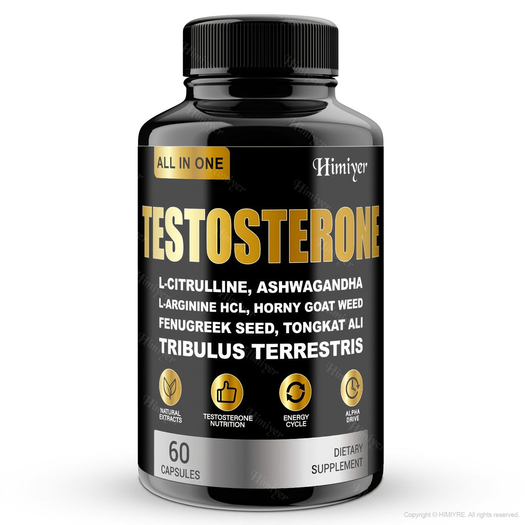 Tongkat Ali Testosterone Booster for Men with Tribulus, Fenugreek & L-Arginine - Plant-Based Natural Supplement for Strength 