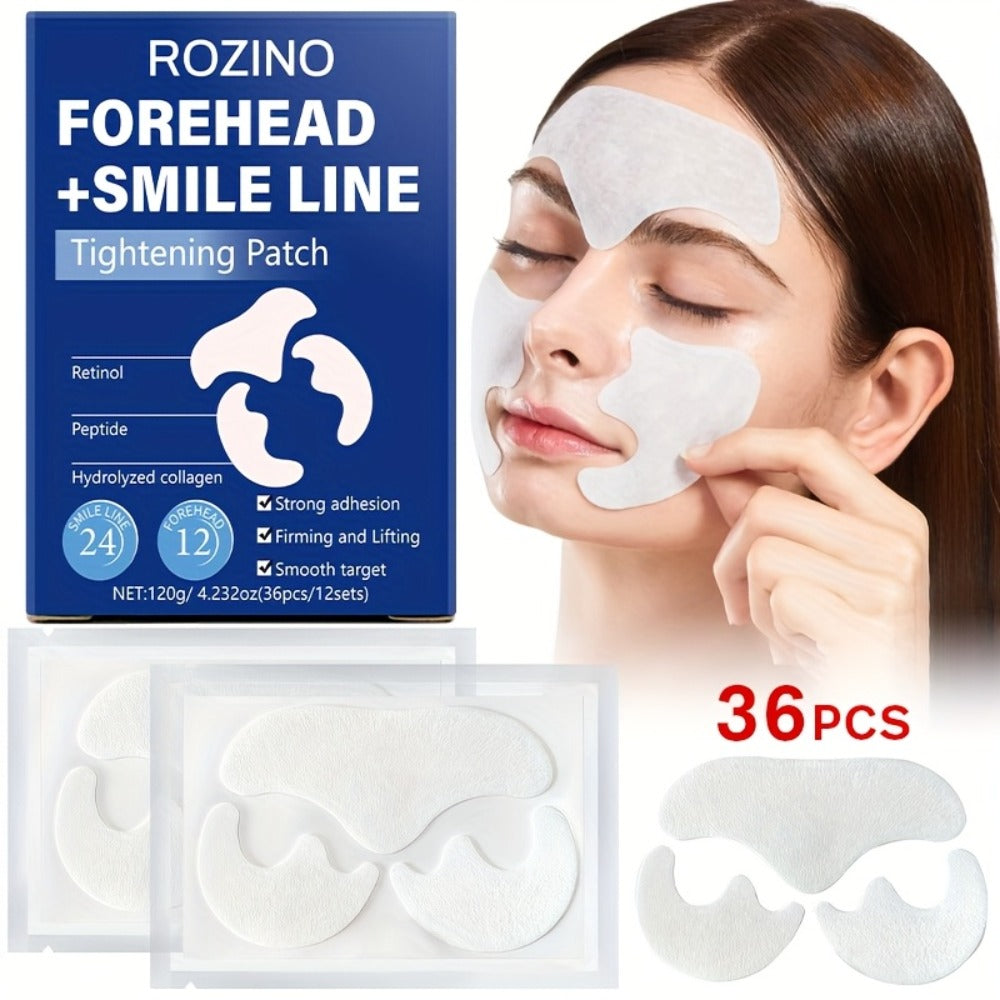 Retinol Peptide Face Patches 36pcs Anti-Wrinkle Hydrolyzed Collagen Lifting Treatment for Forehead & Smile Lines — image 1