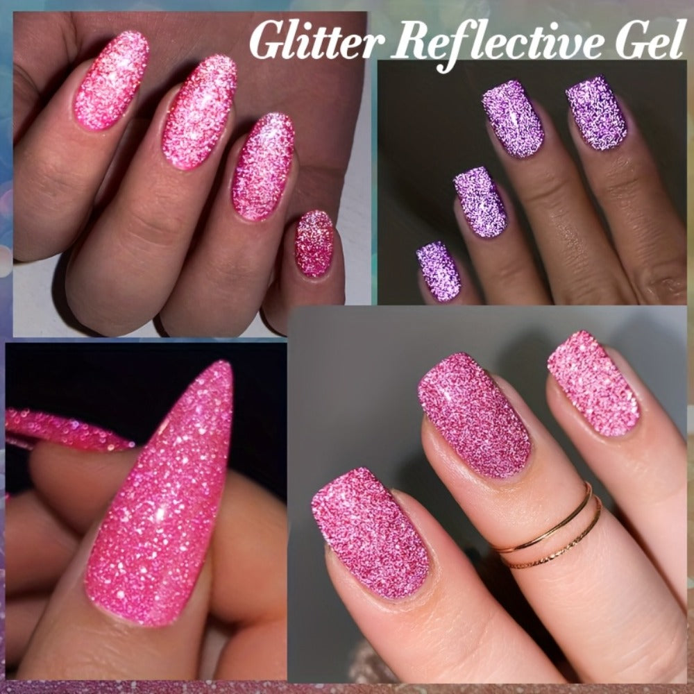 Gel Nail Polish UR SUGAR Reflective Glitter in 15ml with Fluorescent Neon Shimmer and UV/LED Soak-Off Cure — image 7