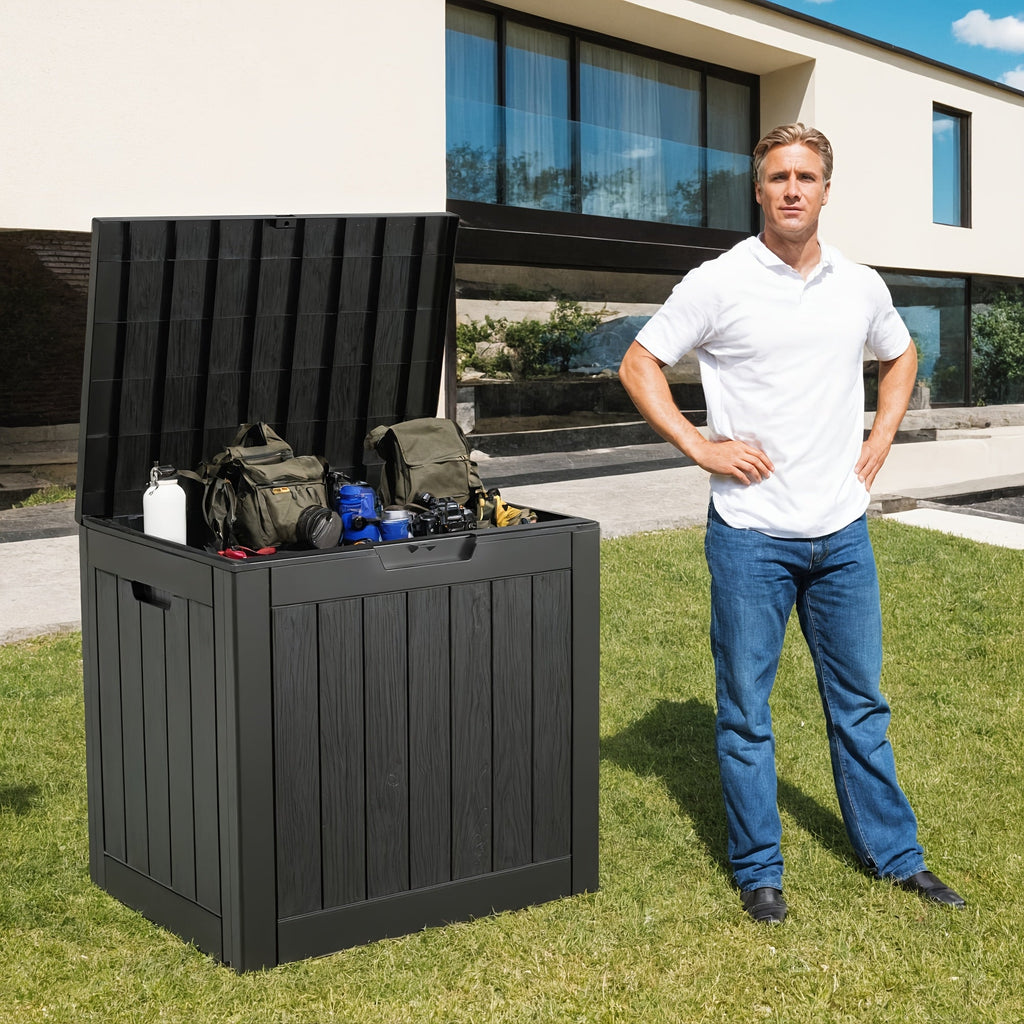 Deck Box Resin Heavy Duty 230LB Lockable | Patio Garden Pool Garage — image 2