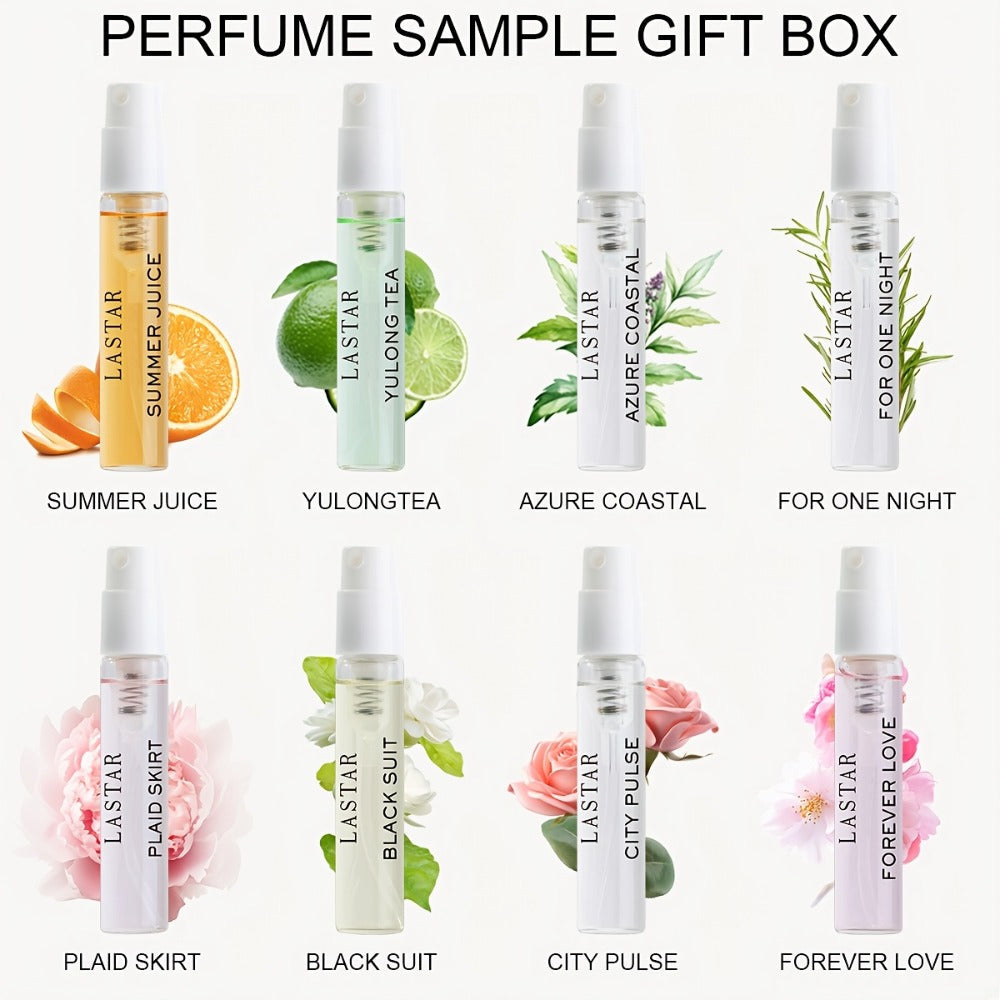 Mini Perfume Set for Women 8 Piece Gift Box Woody Floral Fruity Fragrance Sampler Kit Long Lasting TSA Compliant Travel Frien