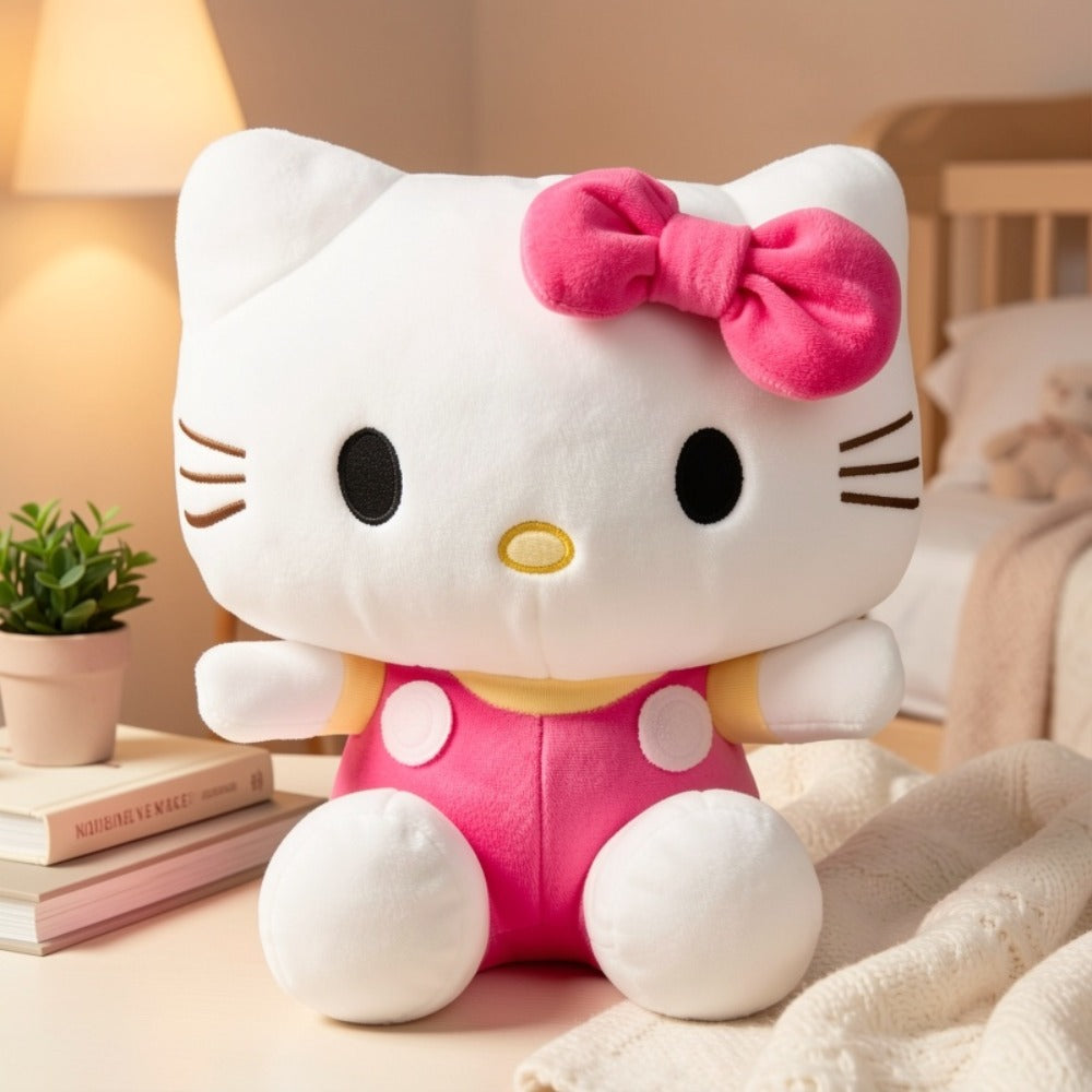 Plush Toy Kawaii Cat Doll with Pink or Blue Color Options, Bow Detail and Soft Fabric for Room Decor — image 8