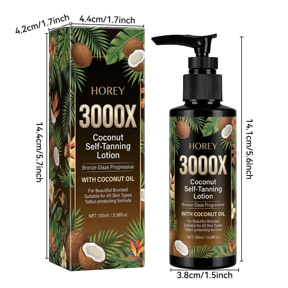 Tanning Lotion 3000X Coconut & Olive Extract Indoor Tanning Accelerator – Deep Bronze Glow Skin-Smoothing Sunless Tanner Keep