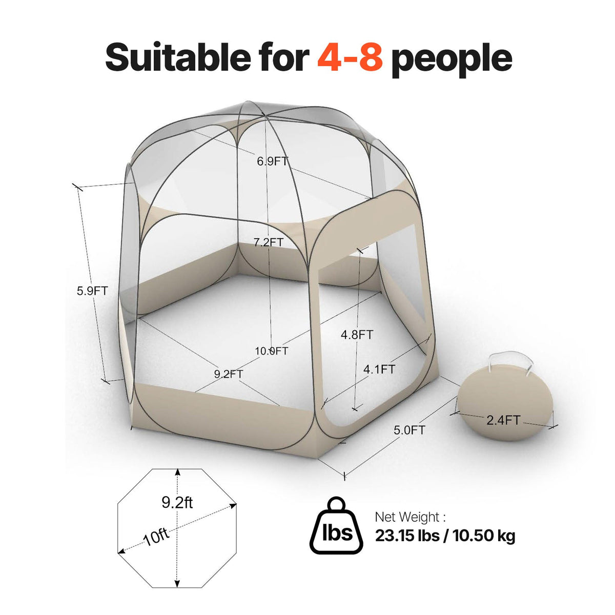 Pop Up Bubble Tent Clear Dome Tent 540° Panoramic Outdoor Shelter for Garden, Patio and Yard Use — image 4