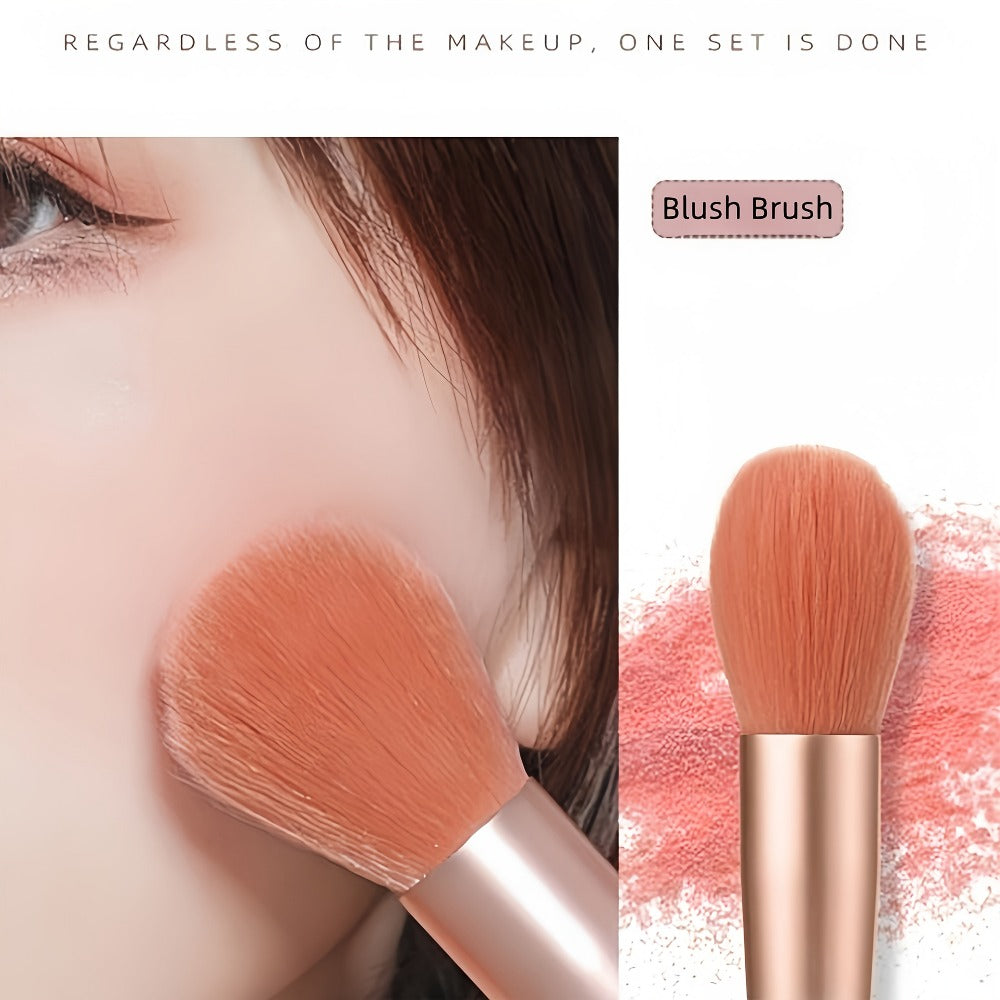 Makeup Brush Set 16pcs Complete Face Brush Kit – Blush Powder Eyeshadow Contour Brow & Lip Brushes, Soft Blendable Fragrance-