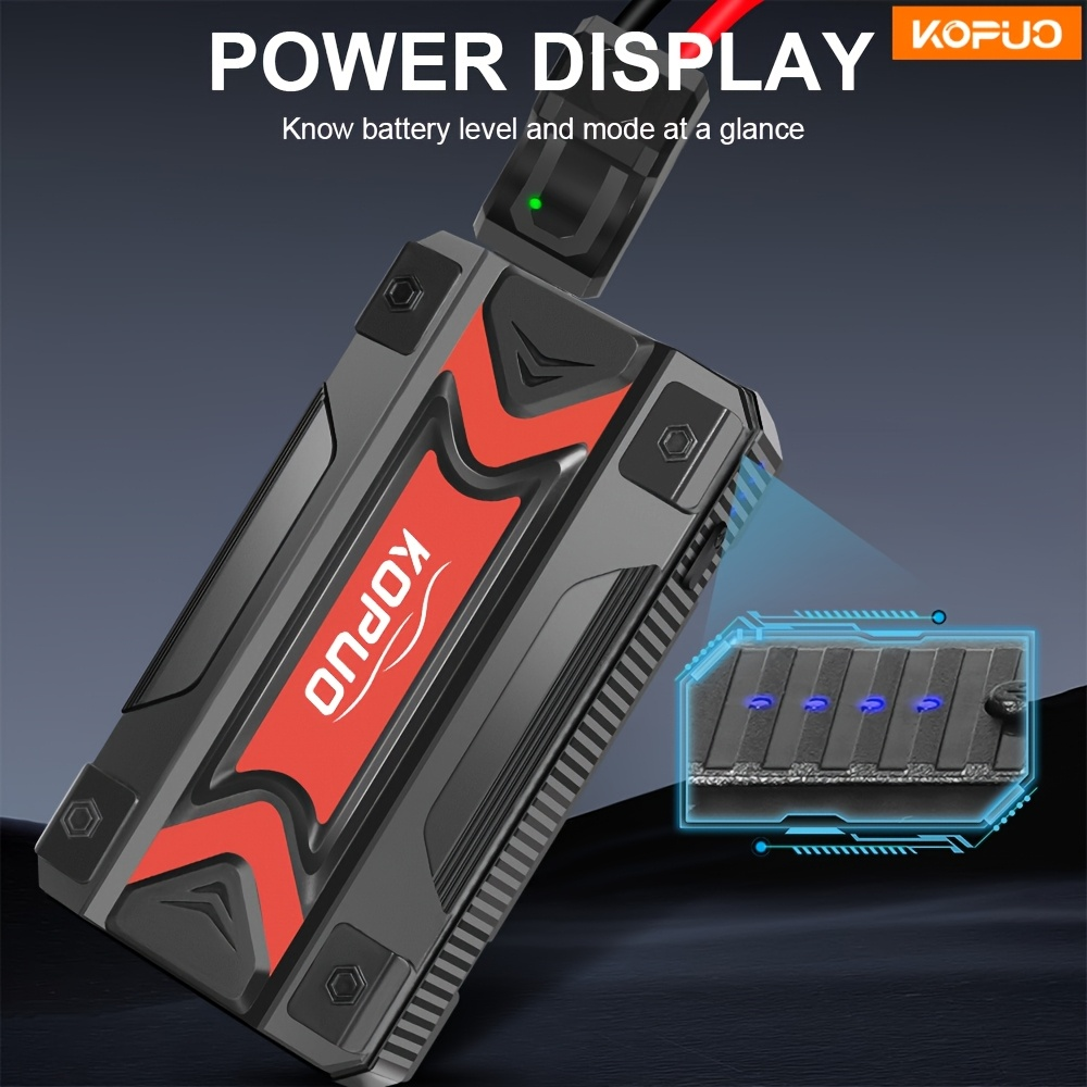 Car Jump Starter Power Bank 3-in-1 12V Battery Booster Charger LED Flashlight SOS for Cars Motorcycles for Garden, Patio and 