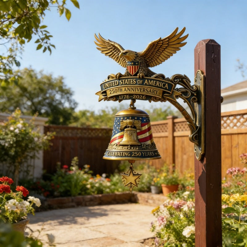 Patriotic Eagle Wind Chime – Vintage Metal Doorbell for Porch & Garden 250th Anniversary — image 3