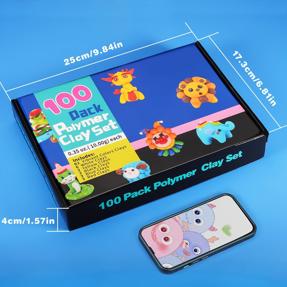 Polymer Clay Kit 50 or 100 Vibrant Colors, Oven Bake Modeling Clay with the Listed Color, Size or Set Options for Everyday Us