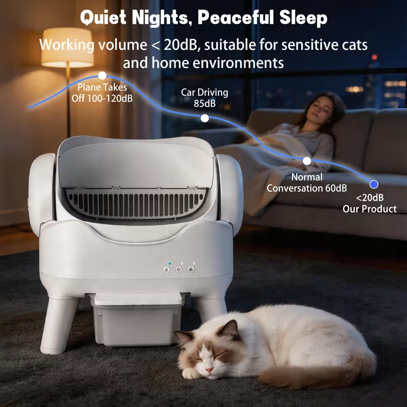 Automatic Self-Cleaning Cat Litter Box with 4-Gallon Waste Drawer