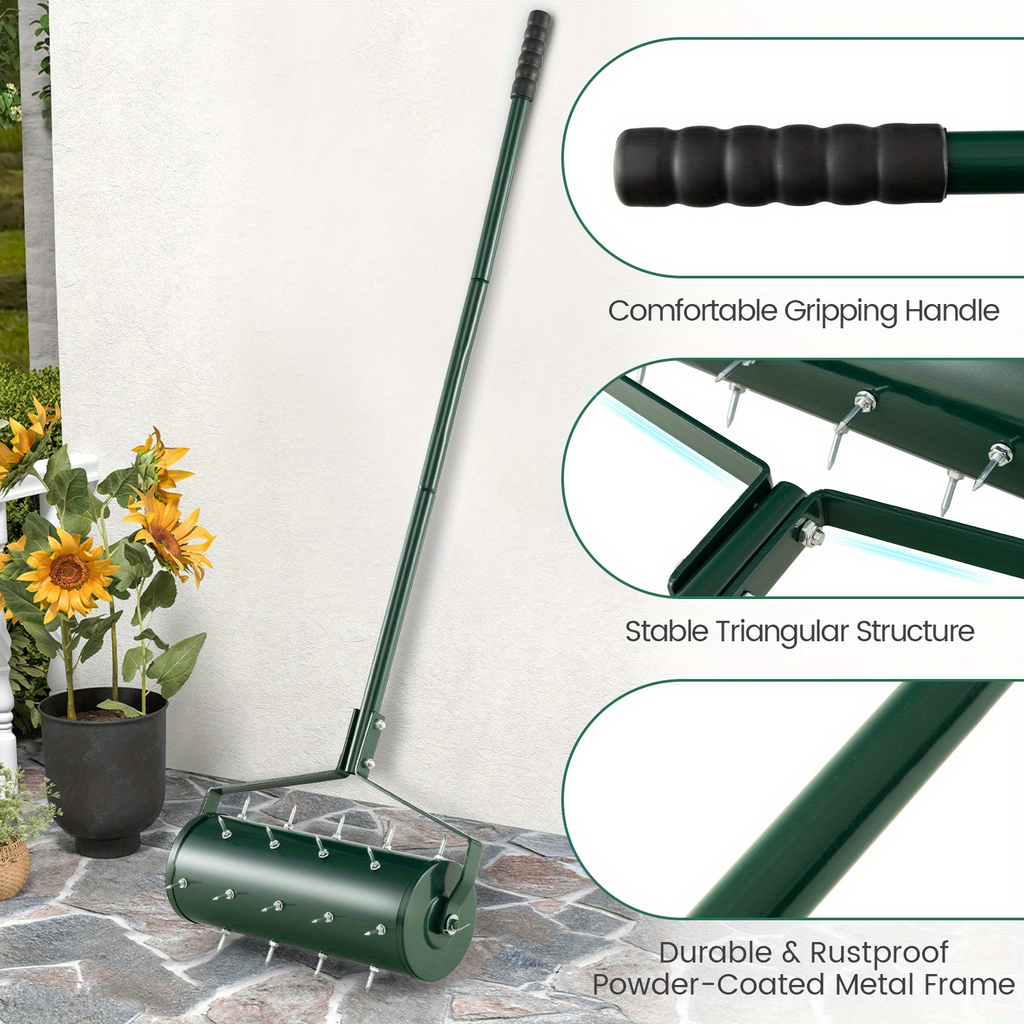 Rotary Lawn Aerator 18" Spike Drum with 27 Galvanized Steel Spikes, Fillable with Sand or Stone — image 5