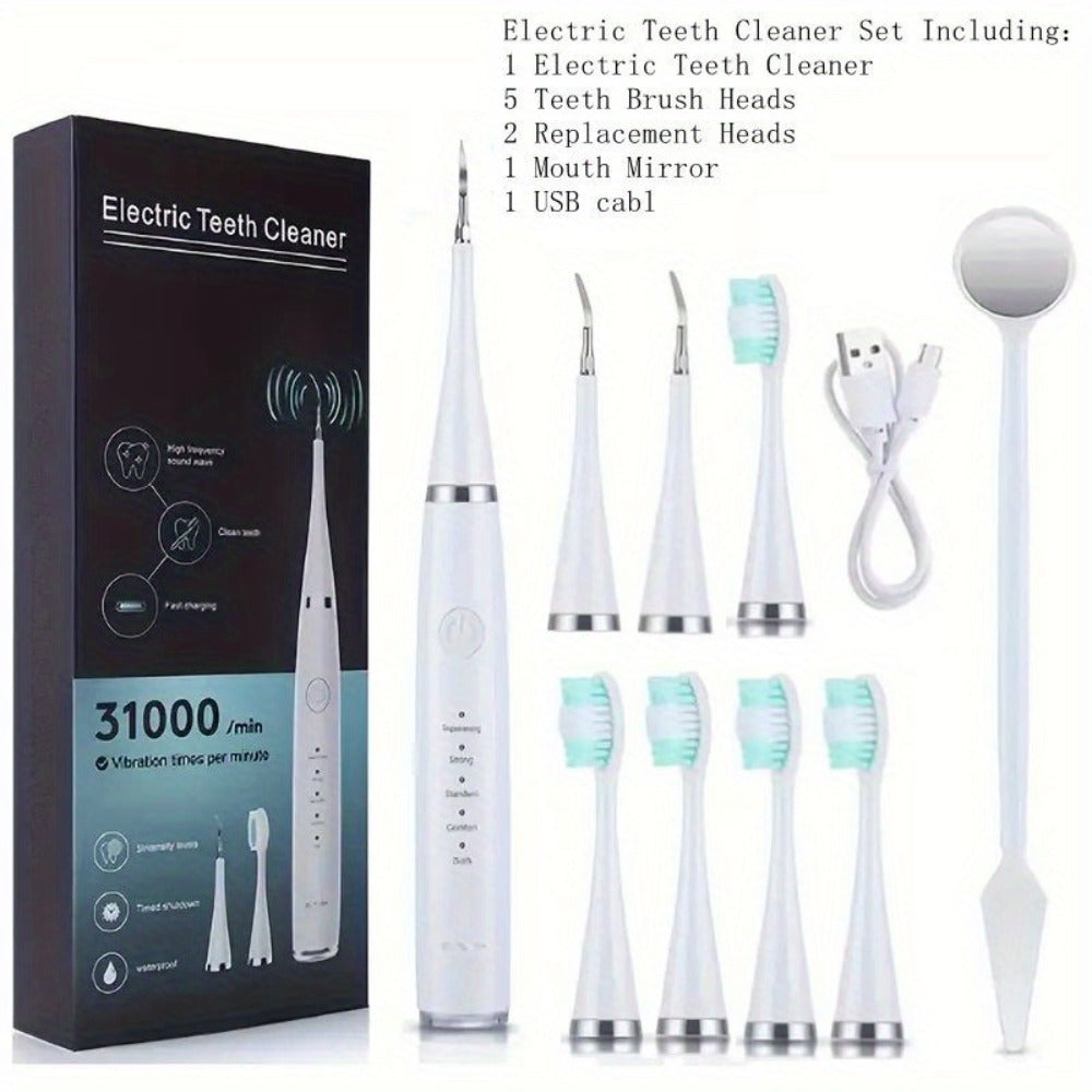 Electric Teeth Cleaner Kit USB Rechargeable, 5 Cleaning Modes Dental Scaler Plaque Tartar Remover Gum Health — image 24