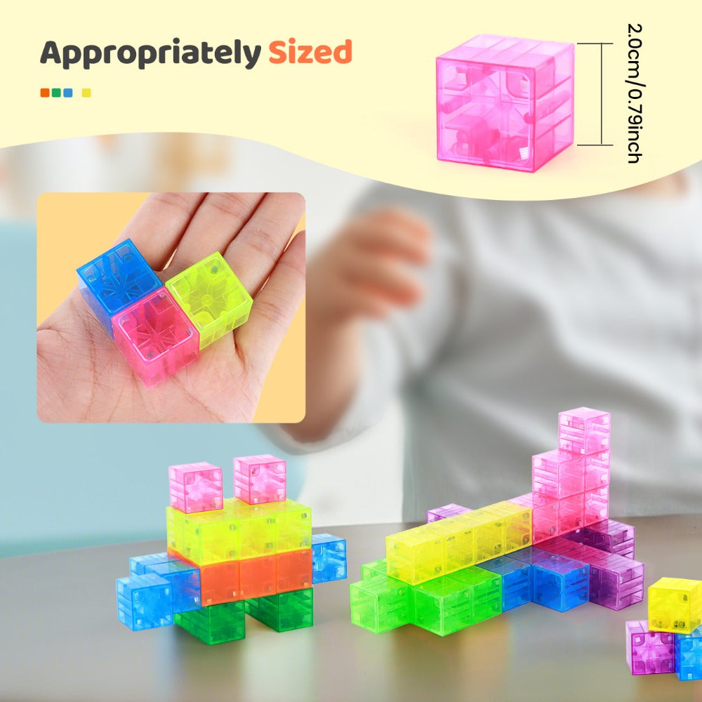 Magnetic Building Blocks with 100pcs Colorful Transparent Cube Construction Set — image 10