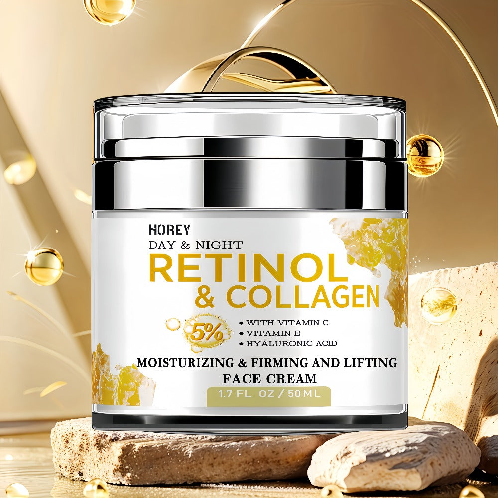 Retinol Face Cream with Hyaluronic Acid for Women Lifting Neck Cream Smooths Wrinkles Fine Lines Day Night Dry Skin Care 50g 