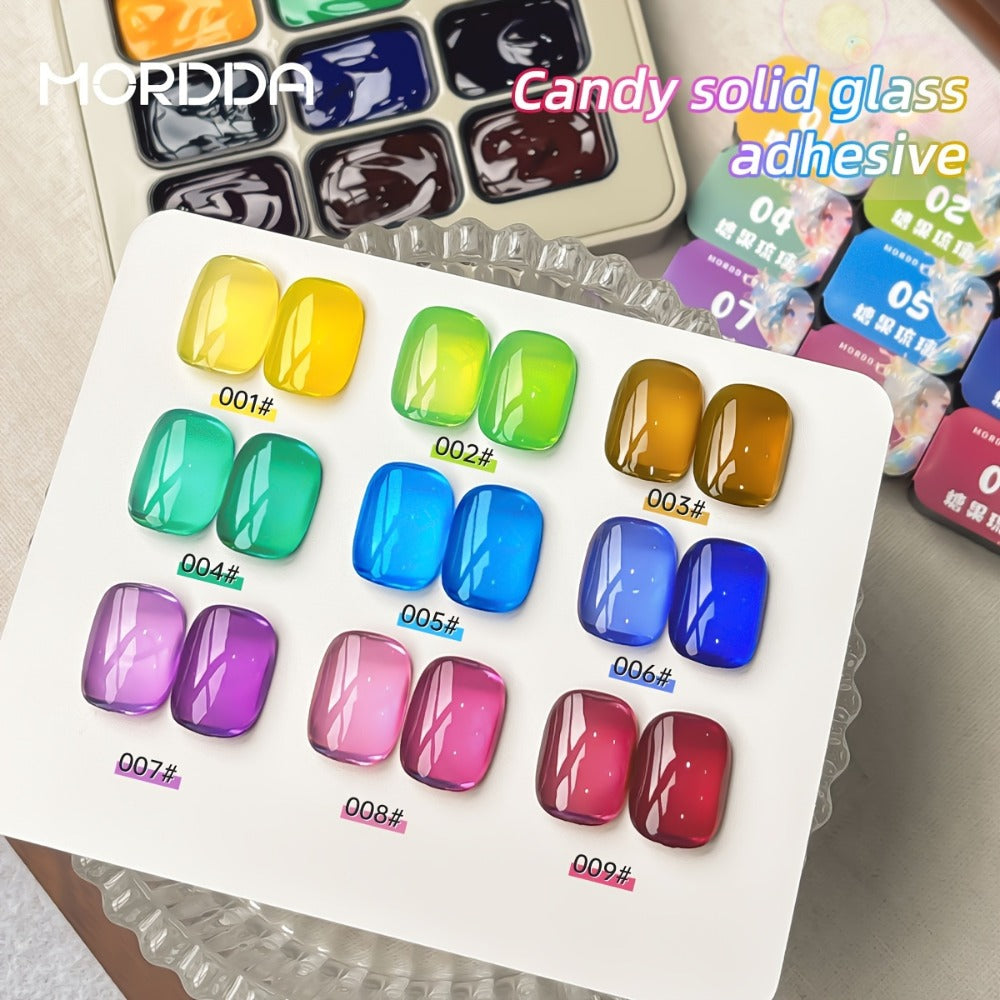 Gel Nail Polish 9-Color Candy-Glass Set with Translucent Gradient Finish and Fall-Winter Shade Palette for Nail Art — image 5