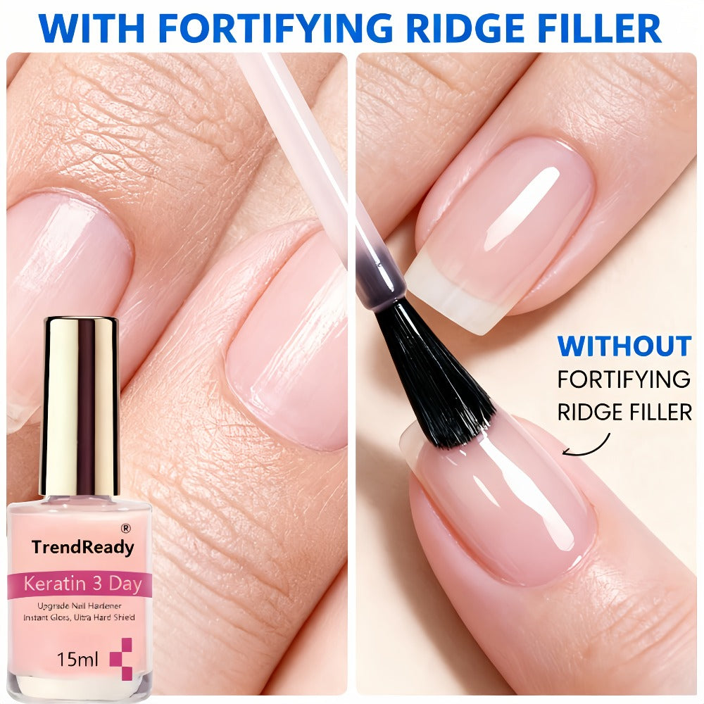 Nail Hardener Base Coat 2 Pack – Protein Repair Strengthener Treatment, HEMA-Free, Ridge Filler, Clear Polish for Weak Brittl