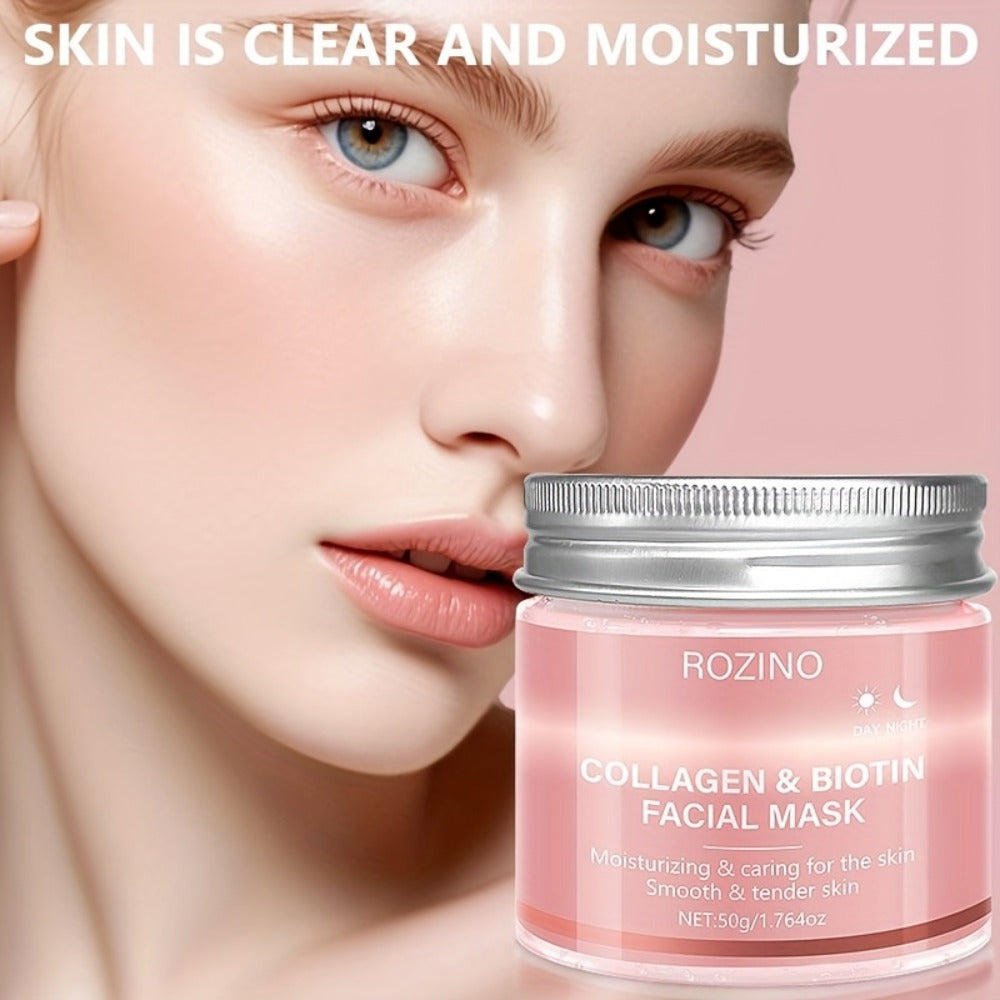 Face Mask Cream 50g Biotin Collagen Day & Night for Plump Smooth Younger-Looking Skin, Skincare Gift for Women — image 2