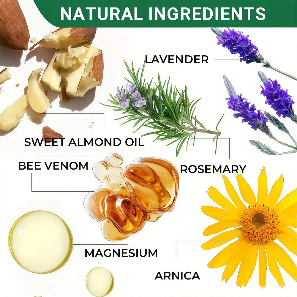 Body Cream 100g Amber Jar with Bee Venom Magnesium and Arnica Oil Package Callouts for External Massage Use — image 11