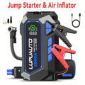Tire Inflator with Jump Starter 150PSI Dual Cylinder 2X Faster 2500A 15000mAh Power Bank USB-C for Garden, Patio and Yard Use
