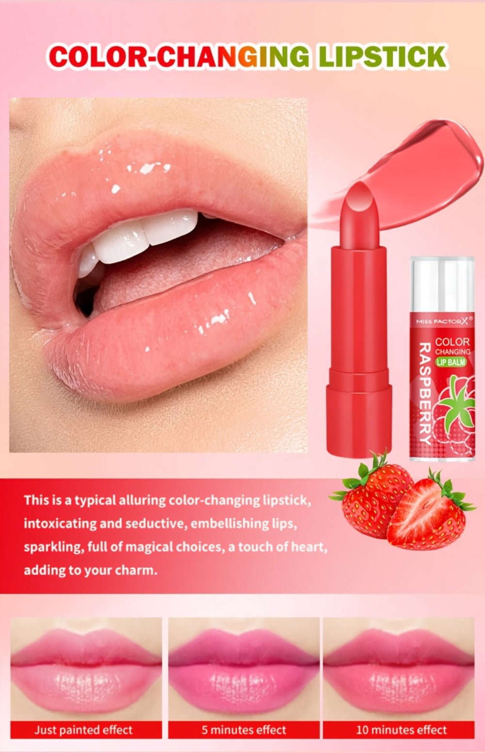 Color Changing Lipstick Set 8 Pcs, pH-Reactive Mood Lip Color, Wear, Anti-Transfer Formula — image 13