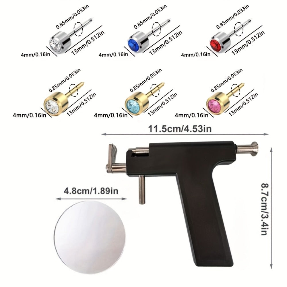 Ear Piercing Gun Kit 37pcs Professional Set, 24 Stainless Steel Earrings, 12 Crown Earrings — image 3