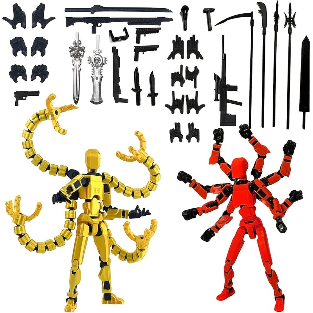 3D Printed Action Figure Set 2pcs T13 – 5.5 Inch Assembled Collectible Desktop Ornament Toy Figures for Game Enthusiasts — im