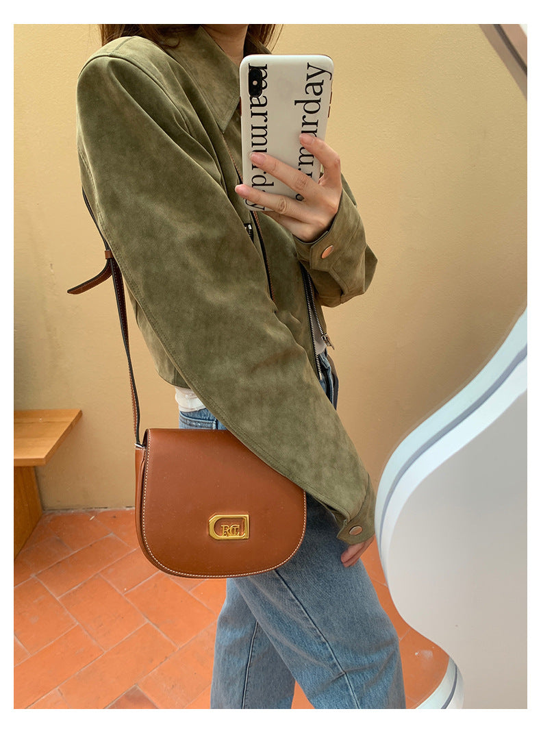 Retro Commuter Lazy Short Suede Fabric Jacket Coat For Women