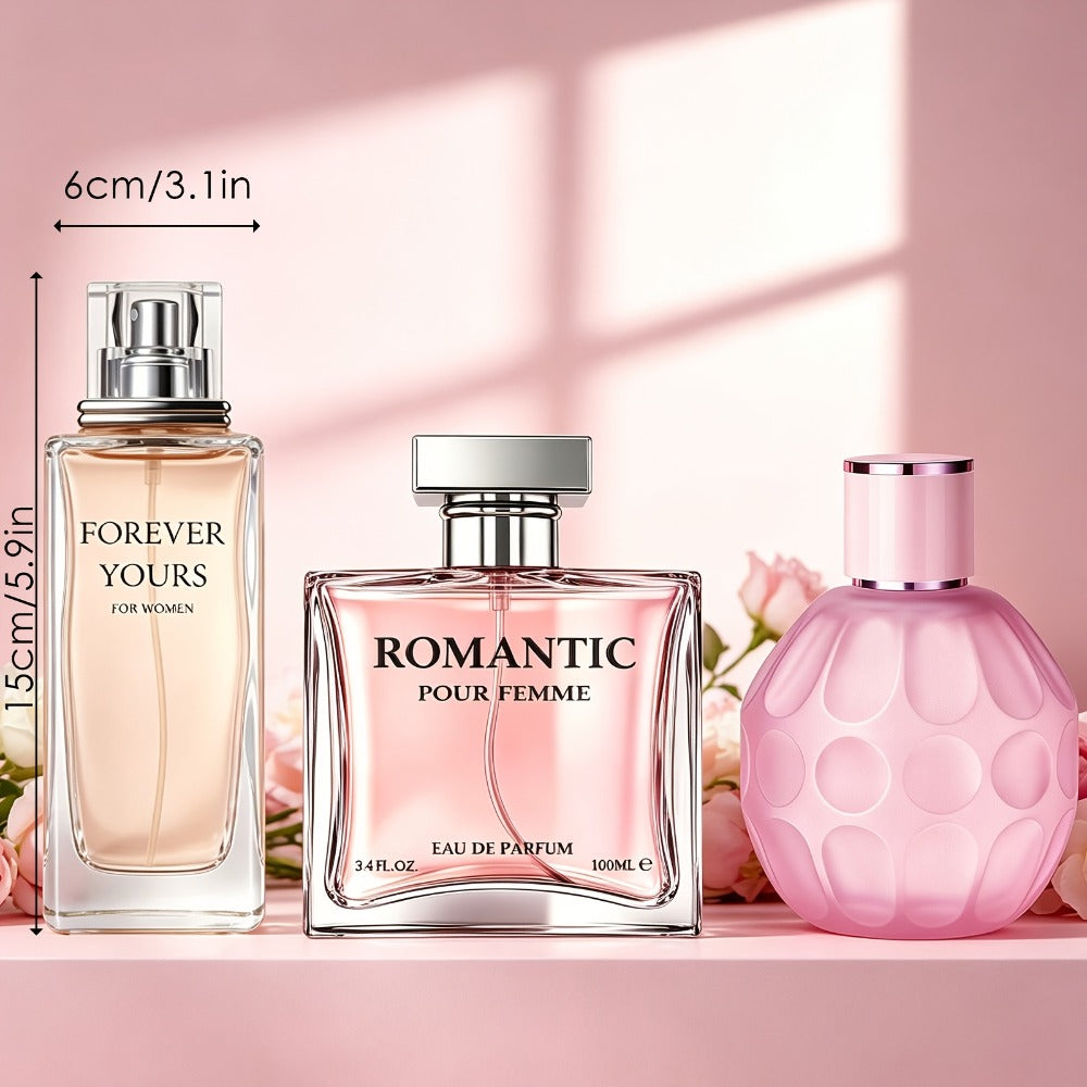 Women's Perfume Set 3-Pack Signature Fragrance Collection 10.1oz - Quince Lychee Musk, Pear Vanilla Sandalwood & Amber Berry 