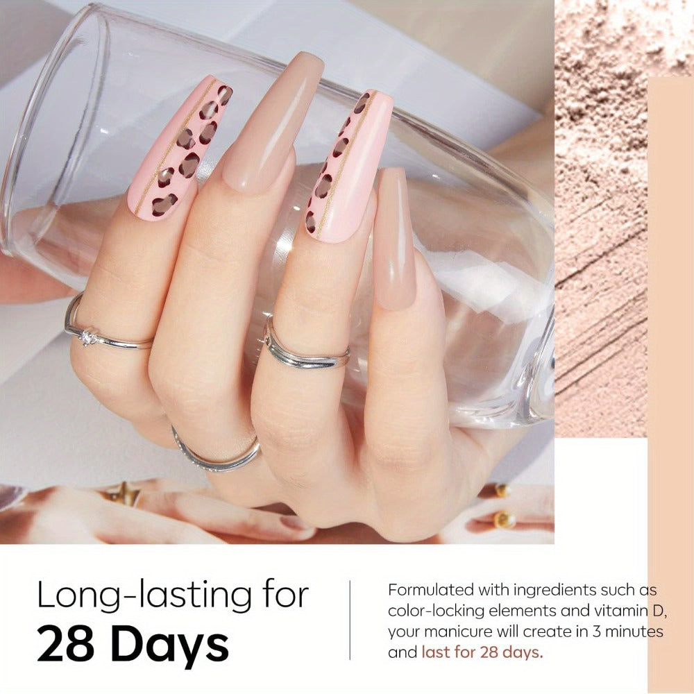 Dip Powder Nail Kit with NOCIS Label, Four Nude and Gold Glitter Powders, Three 10ml Liquids and Four Tools — image 17