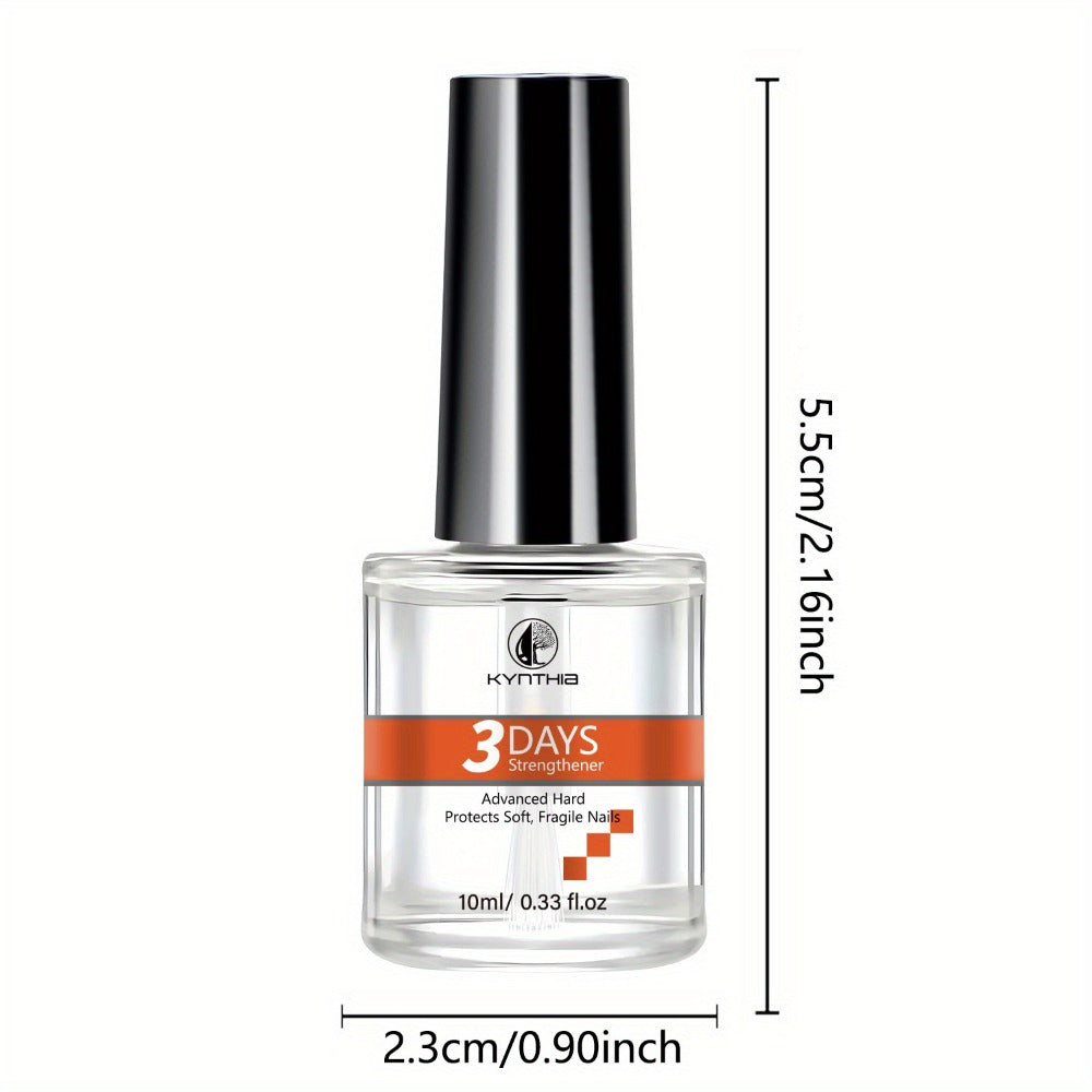 Clear 10 ml Nail Care Coating in Round Bottle with Black Cap and Orange 3 Days Label for Manicure Routines — image 5