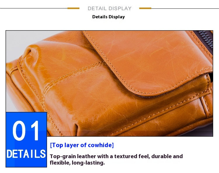Men's Leather Pocket Multifunctional Small Bag Outdoor Sports One-shoulder