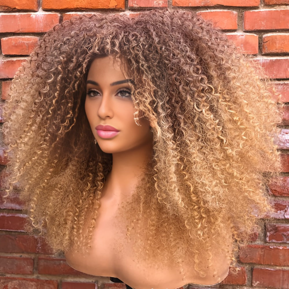 Synthetic Wig 18-Inch Kinky Curly Afro with Full Bangs, Glueless Straps and Combs for Costume Styling — image 3