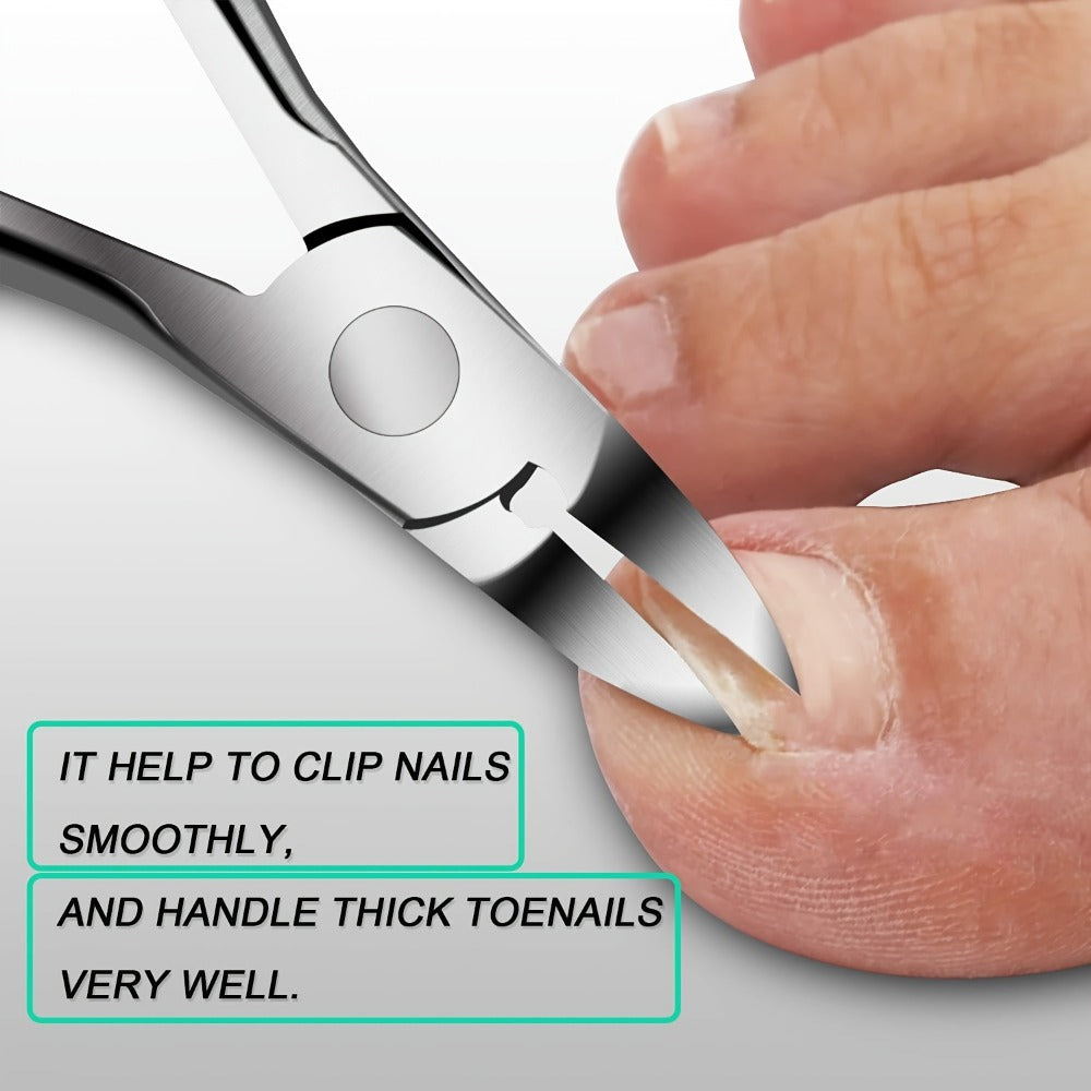 Toenail Clippers for Thick Nails & Ingrown Toenails 3 Pack Sharp Curved Blade Surgical Steel – Double Spring Ergonomic Podiat