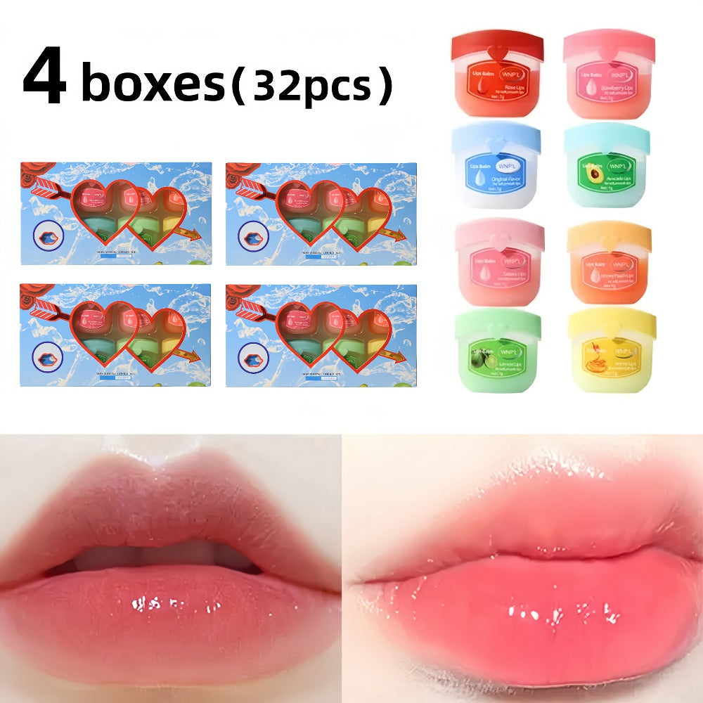 32-Piece Mini Pot Lip Balm Set with Eight Pictured Colors in Four Boxed Assortments and Heart Carton — image 3