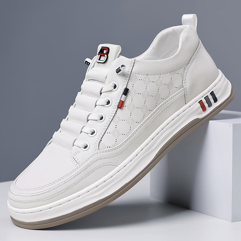 Men's Waterproof Leather Casual Shoes - Lightweight All-Weather Trainers