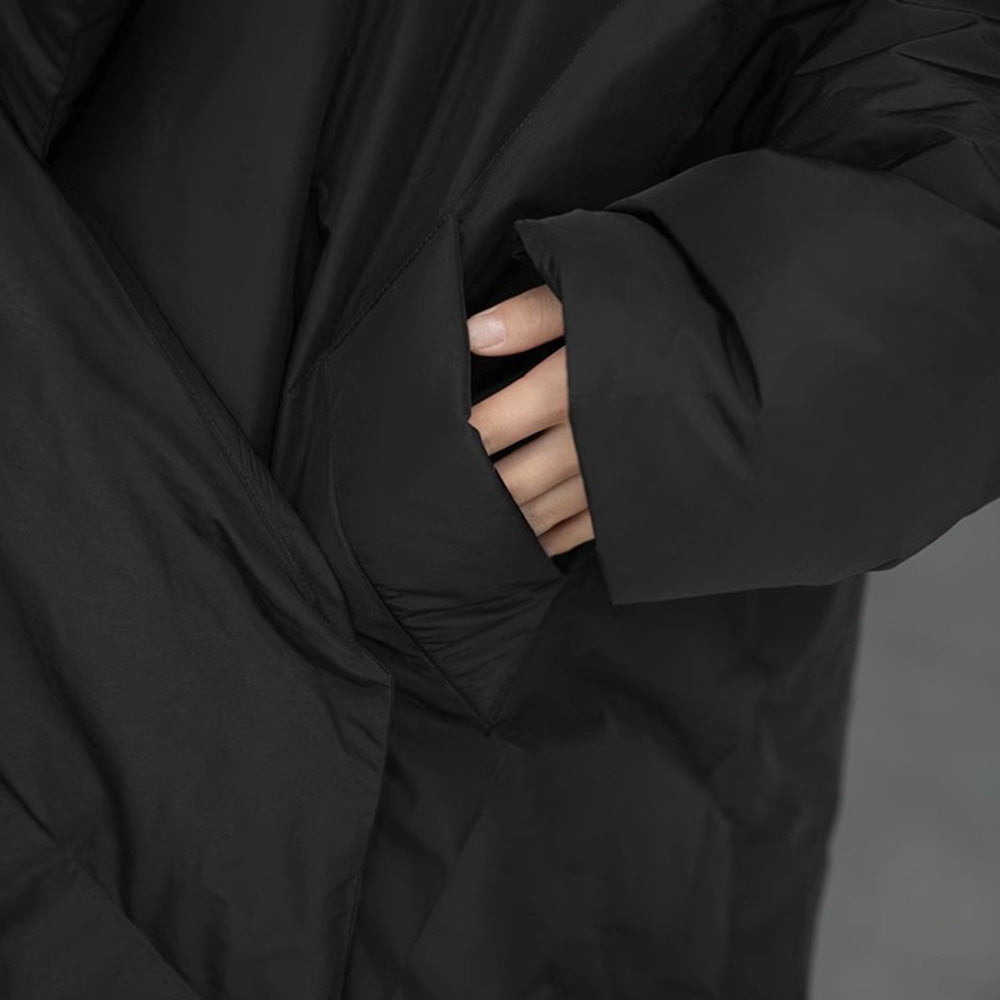 Irregular Mid-length Overknee Down Jacket Coat For Women