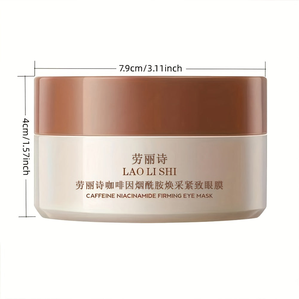 Niacinamide Firming Eye Mask Patches 60pcs with Caffeine & Hyaluronic Acid Lift Tighten Brighten Dark Circles Puffiness Fine 
