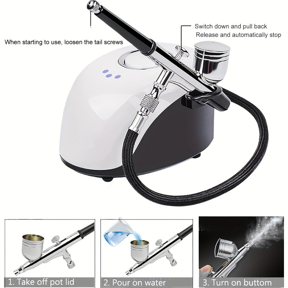 Mini Air Compressor and Airbrush Kit with White or Red 19B Model Options and 120 x 90 x 70 mm Pictured Base — image 5