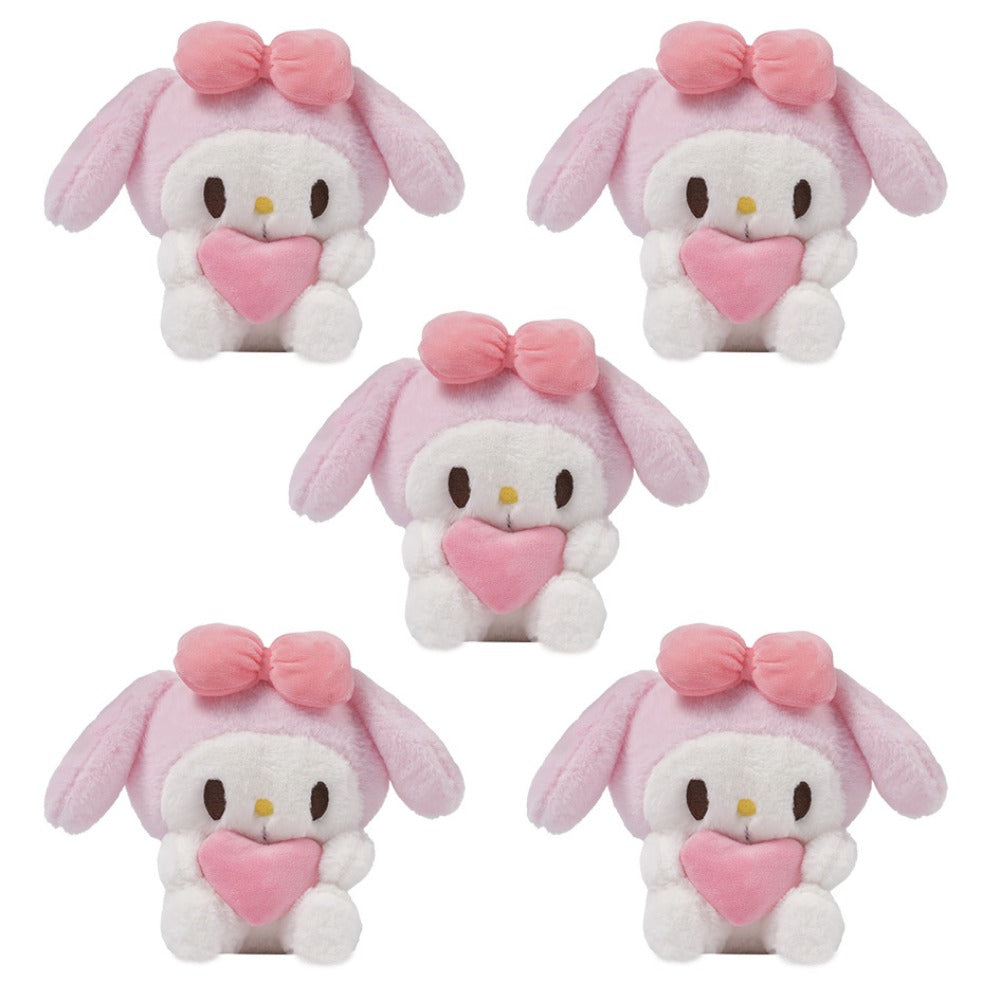 Plush Toy Heart-Holding Character Set with Five Pieces and Four Style Choices for Character Display, Room Decor and Gift Pres