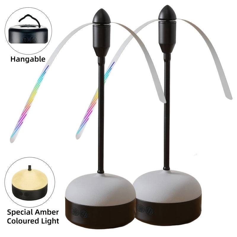 Desktop Reflective-Blade Fan Pest Control Device with Amber Light, Flexible Neck and USB Power for Tabletop Use — image 1
