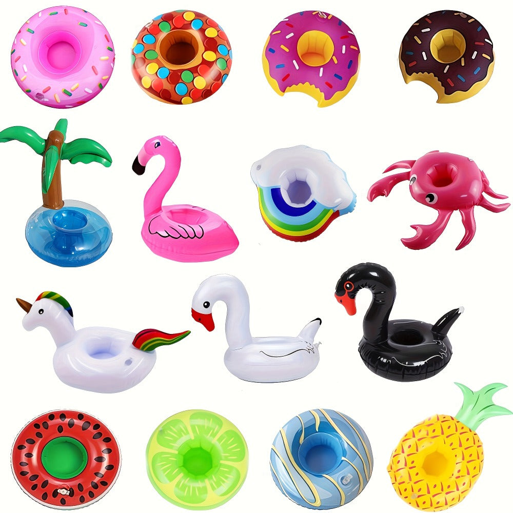 Floating Pool Drink Holders 15 Pack, Flamingo Inflatable Cup Coasters for Beer Cans, Water Bottles & Beverages — image 4