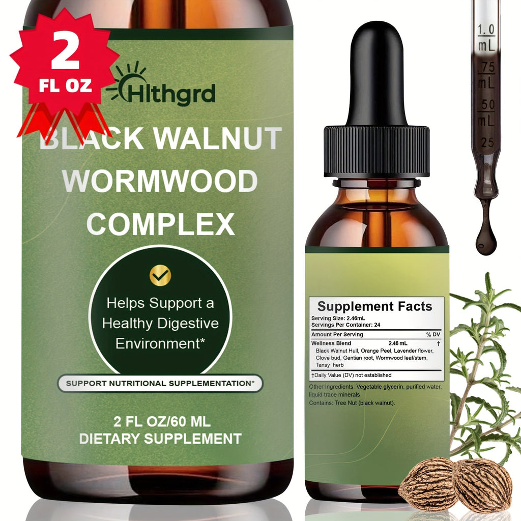 Wormwood Black Walnut Clove Liquid Drops, Herbal Gut Cleanse & Digestive Support Complex with Gentian Root & Tansy — image 12