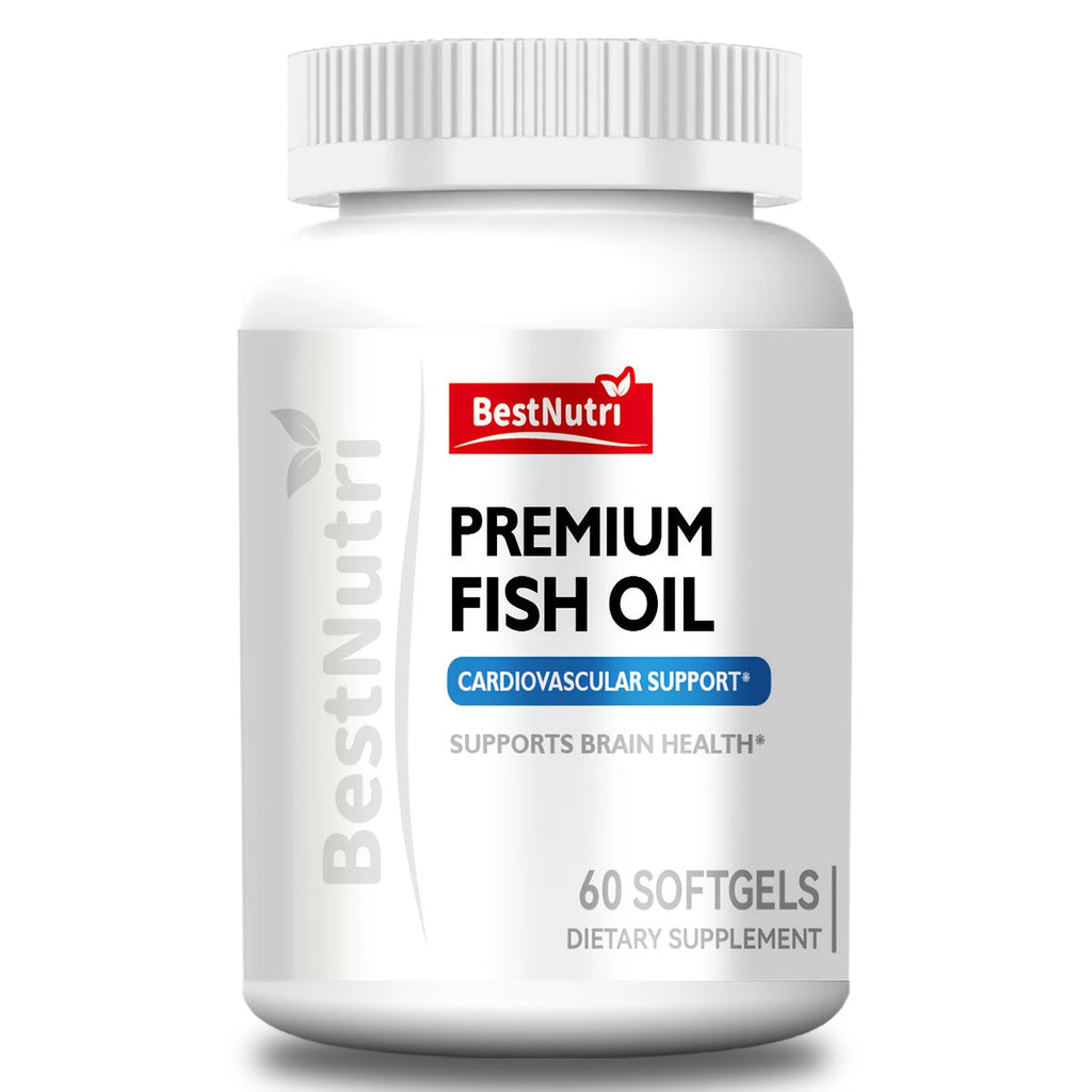 Omega-3 Fish Oil 2000mg Softgels with EPA & DHA, Cold-Extracted CGMP, Brain Vitality Heart Health Anti-Inflammatory Support —