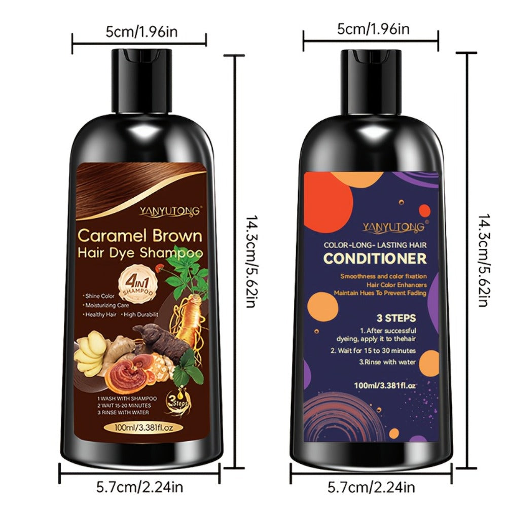 Hair Color Shampoo, YANYUTONG 4-in-1 Color Shampoo and Conditioner Pair in Three Color Options — image 5