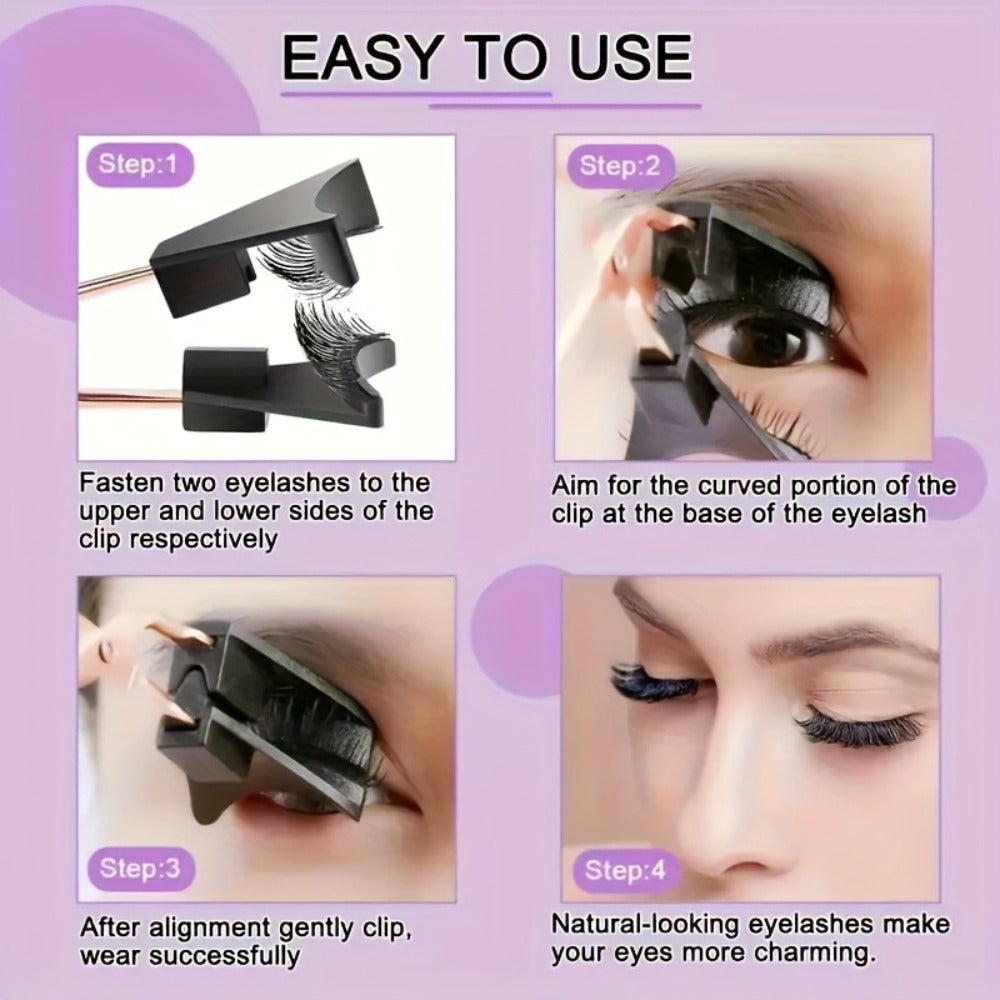 Magnetic False Eyelashes Kit with Eight Pairs, Round Storage Case and Metal Applicator Clip — image 18