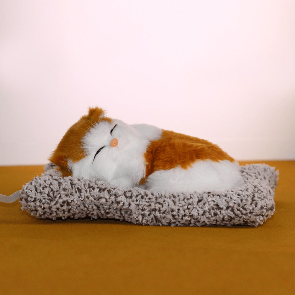 Plush Toy Realistic Sleeping Cat with Meow Sound in Four Coat Patterns for Desk or Room Display — image 7
